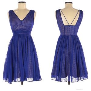 HD in Paris Flared Clipdot Dress Cobalt Blue 2